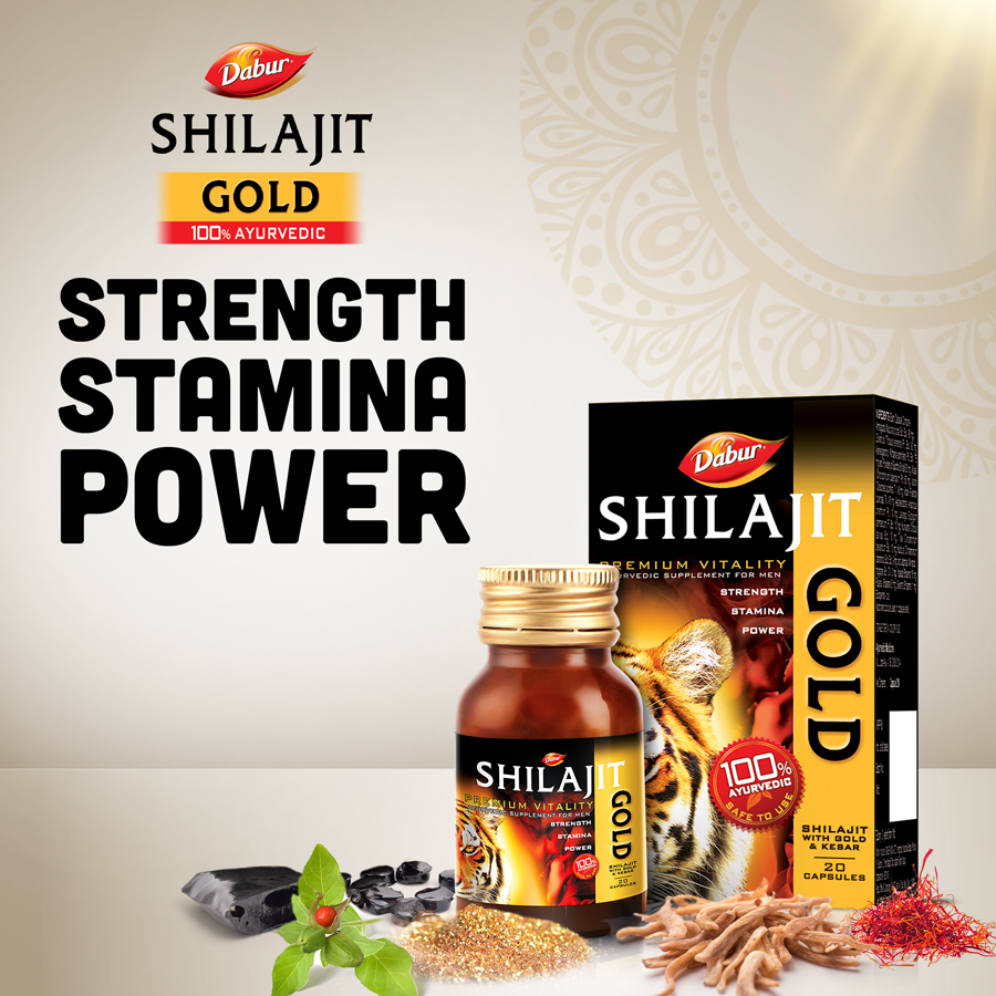 Dabur Shilajit Gold – 10 Capsules | Ayurvedic Strength & Stamina Booster