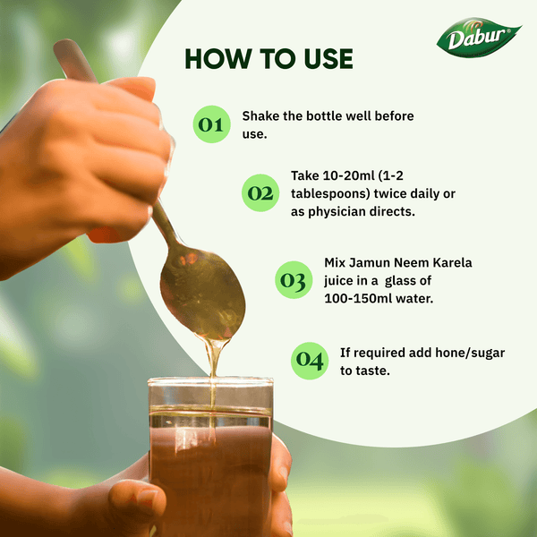 Dabur Jamun Neem Karela Juice | Control Blood Sugar Levels and Bad Cholesterol | Metabolic & Digestive | Diabetic Care