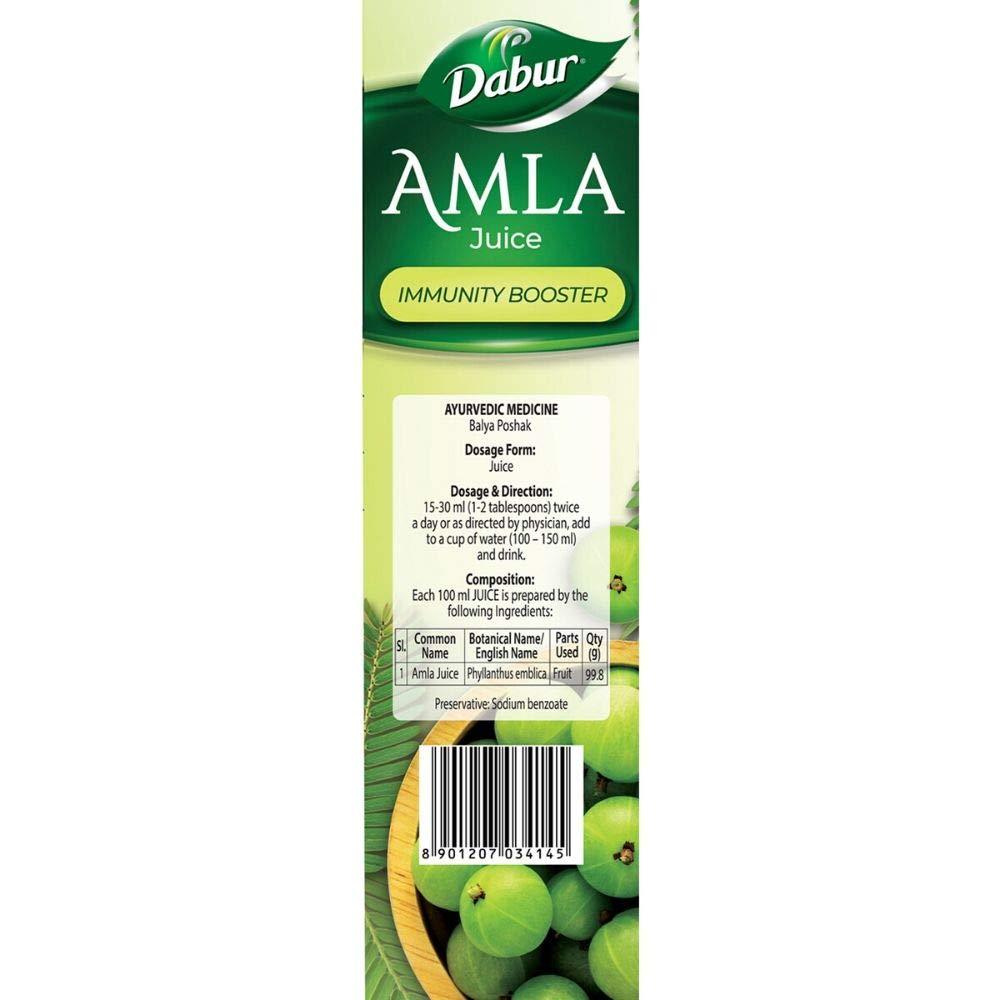 Dabur Amla Juice 1L Each (Pack of 2) – Vitamin C Rich, Immunity & Hair Care