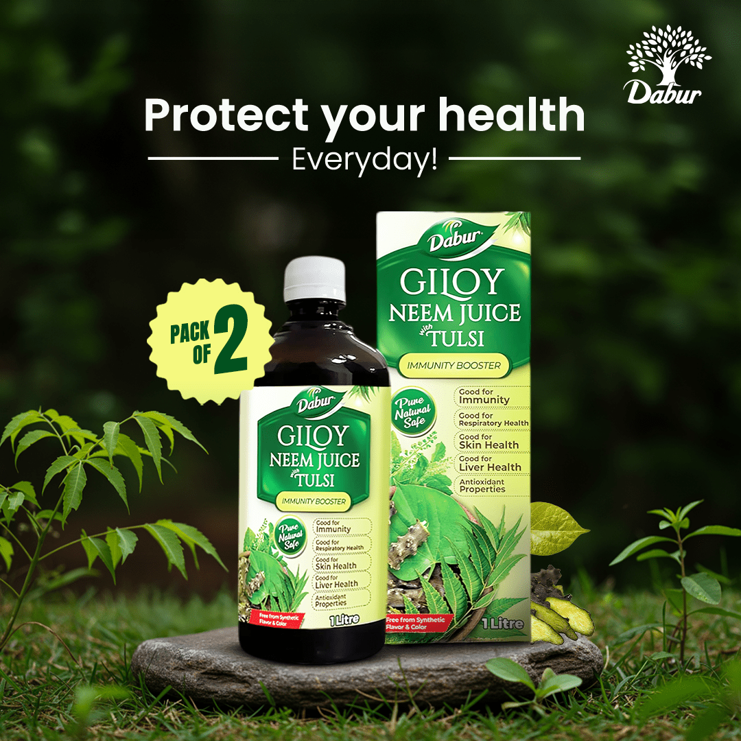 Dabur Giloy Neem Tulsi Juice for Immunity, Respiratory, Skin & Liver Health