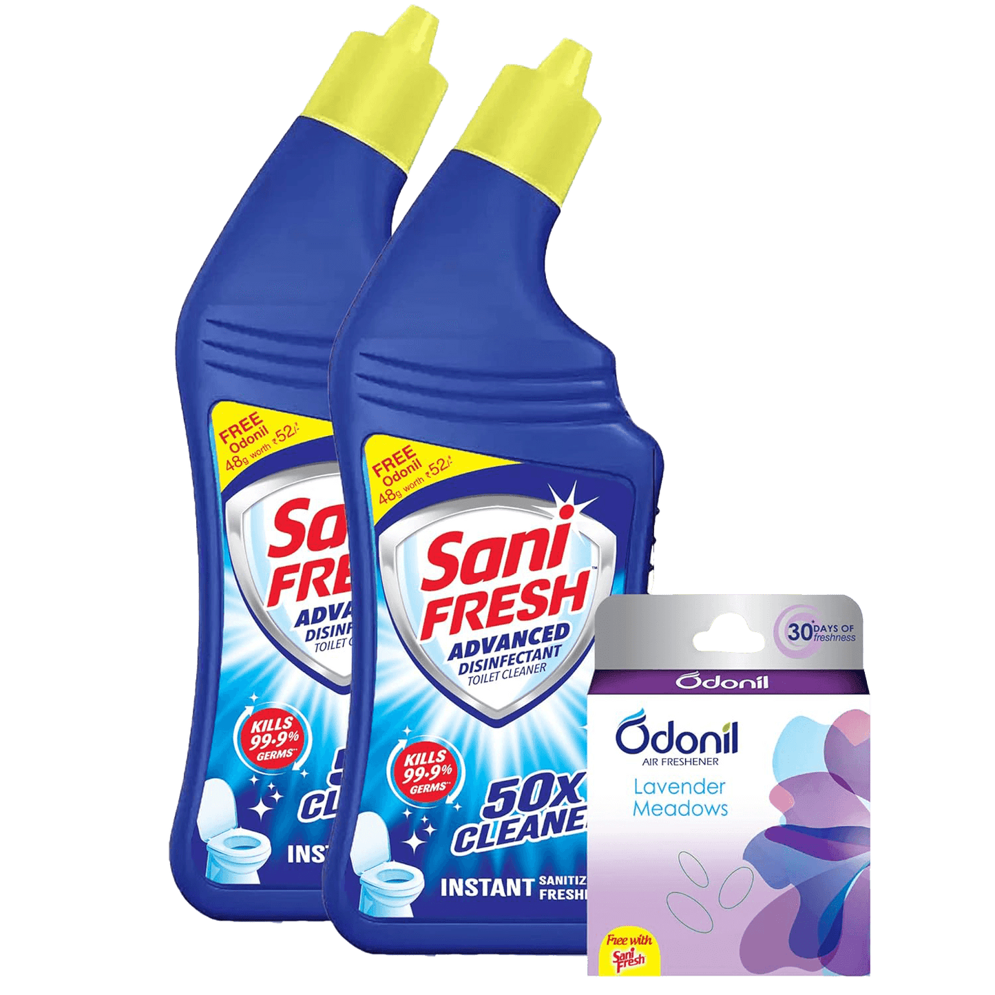 Sani Fresh Advanced Toilet Cleaner (Free Odonil 48g) (Pack of 2)