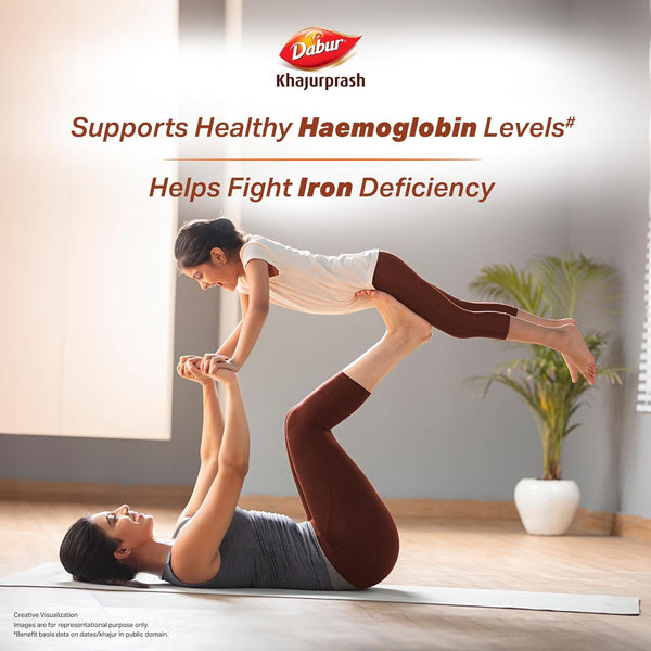 Dabur Khajurprash | 3X Immunity Action | Supports Healthy Haemoglobin Levels | Natural Source of Iron | Goodness of Khajur & Giloy