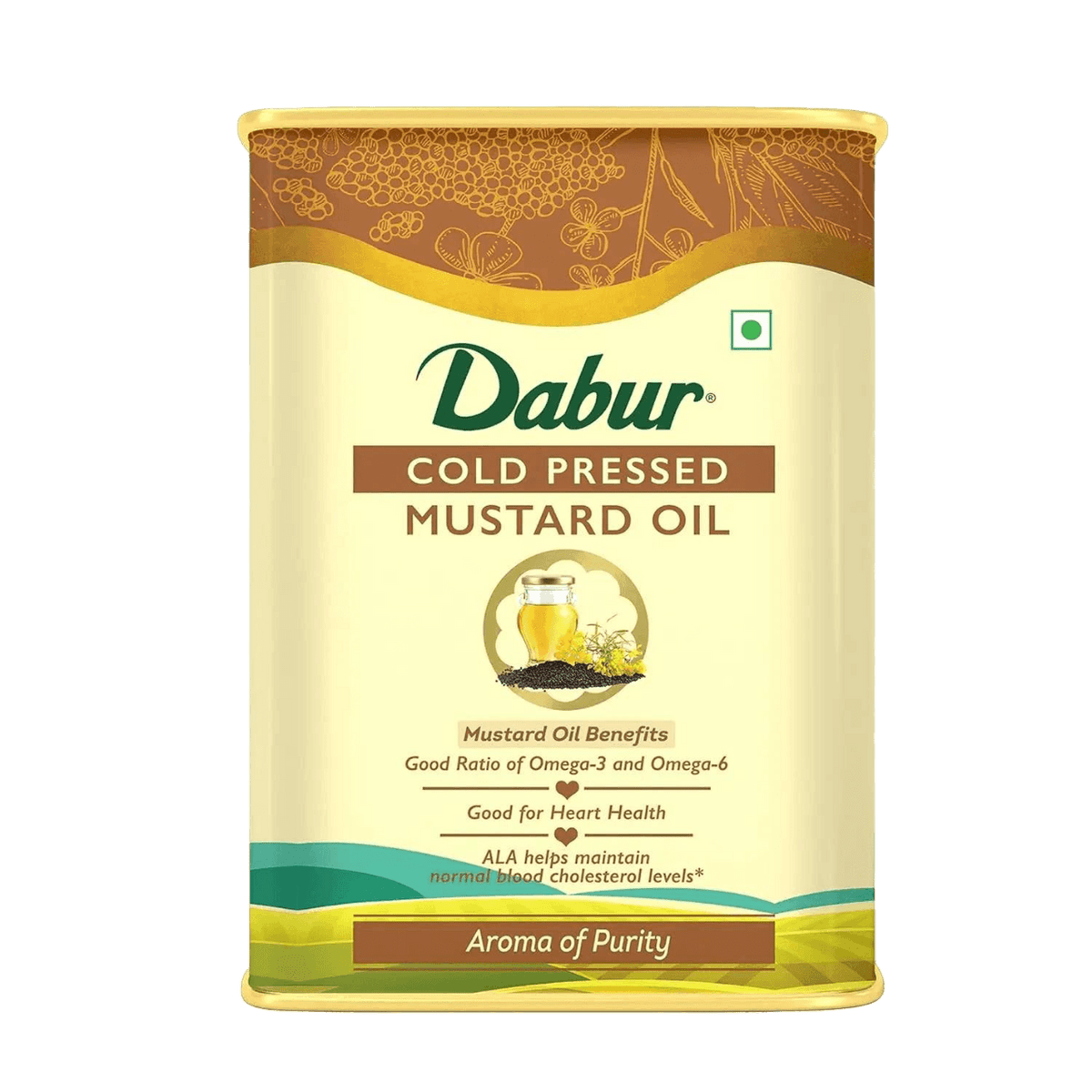 Dabur Cold Pressed Mustard Oil | Rich in Omega 3 | Pure & Flavorful Cooking Oil