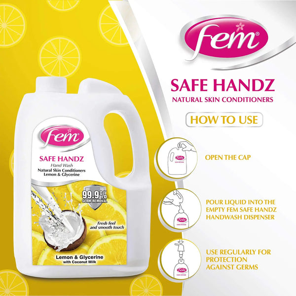 Fem Safe Handz Lemon & Glycerine Hand Wash