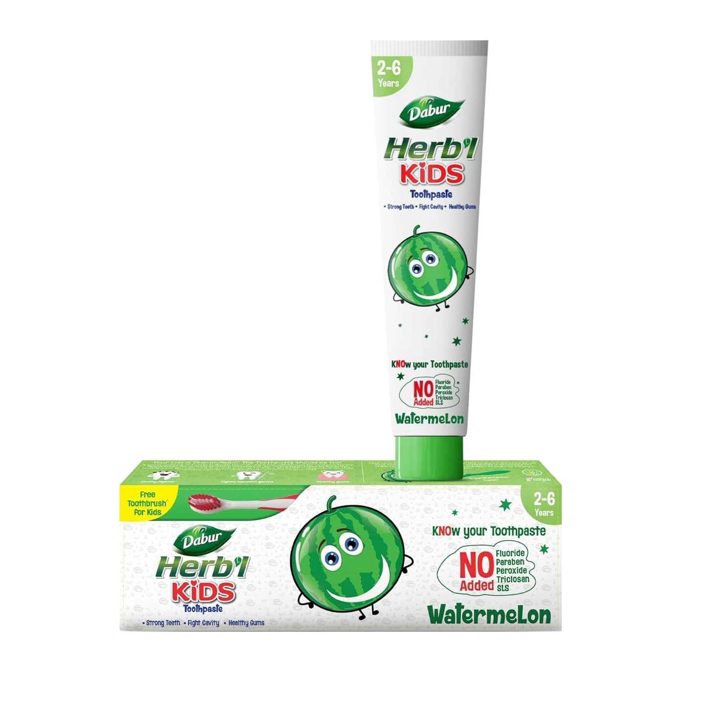 Dabur Herb'l Kids Watermelon Toothpaste (Free Toothbrush)
