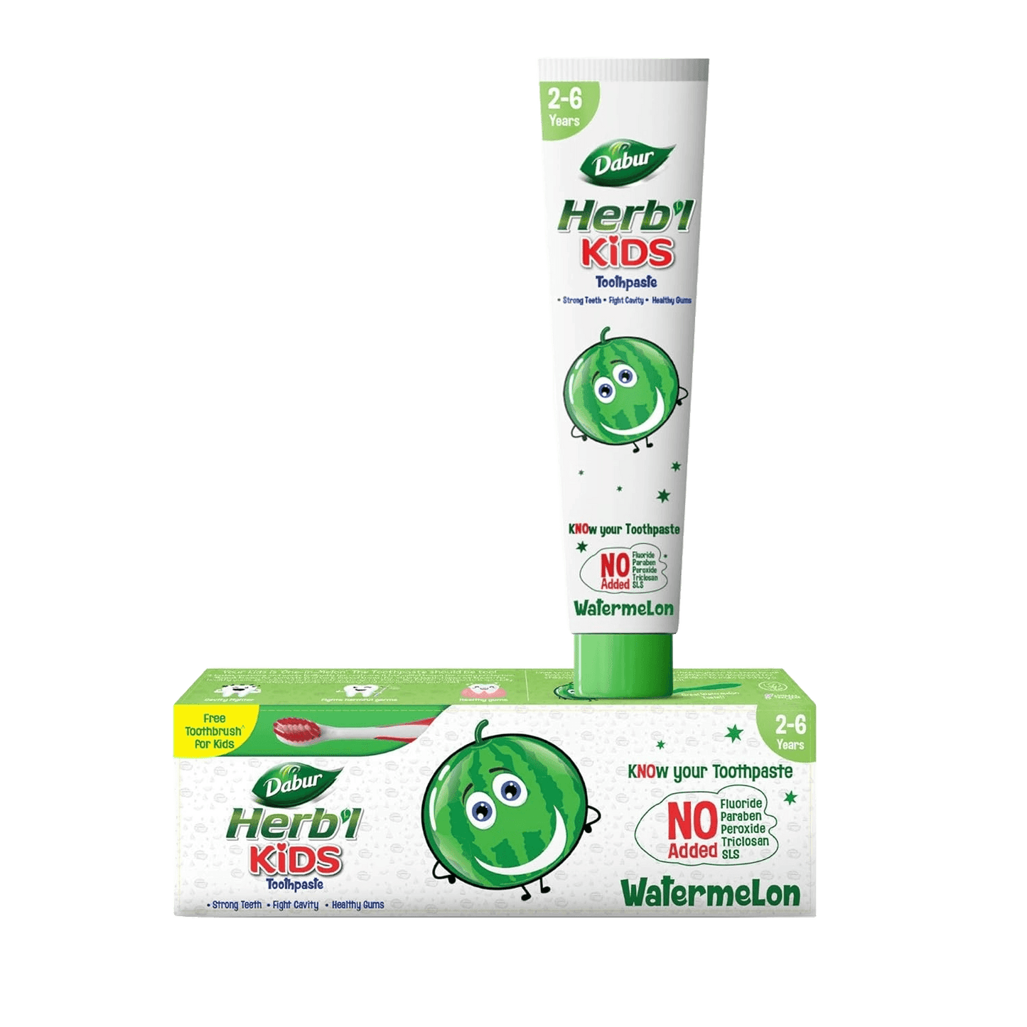 Dabur Herb'l Kids Watermelon Toothpaste (Free Toothbrush)