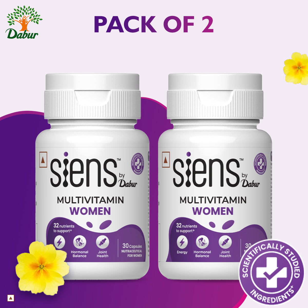 Siens By Dabur Multivitamin for Women | 32 nutrients to Overall Health, Energy, Hormonal balance & Joint