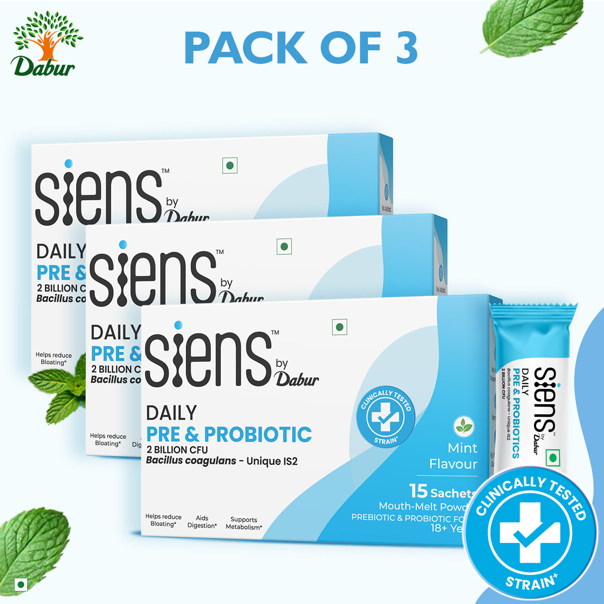 Siens By Dabur Daily Pre & Probiotics For Gut health