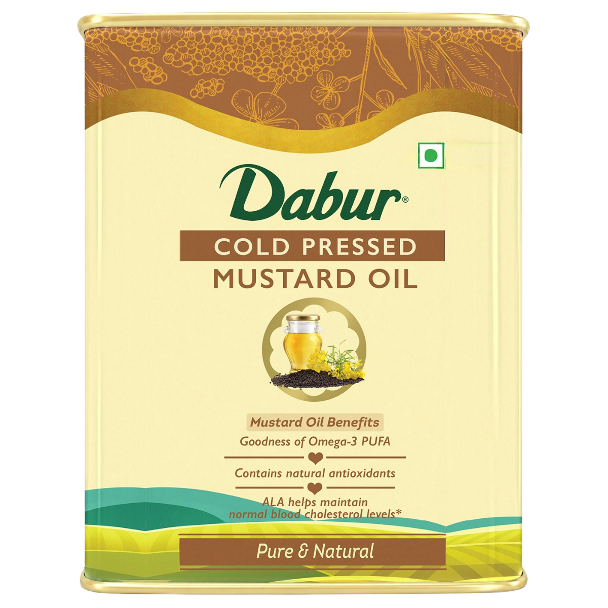 Dabur Cold Pressed Mustard Oil | Rich in Omega 3 | Healthy, Pure & Flavorful Cooking Oil