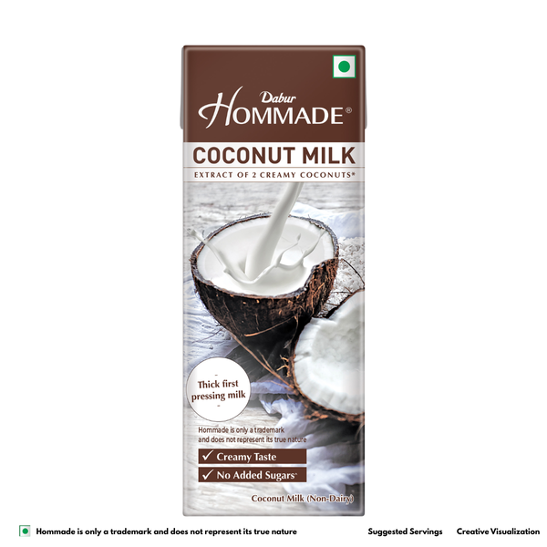 Dabur Hommade Coconut Milk 200ml | 2 Creamy Coconuts