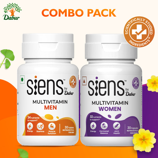 Siens by Dabur Daily Vitality Combo - Multivitamin for Men, 30 tablets & Multivitamin for Women, 30 tablets