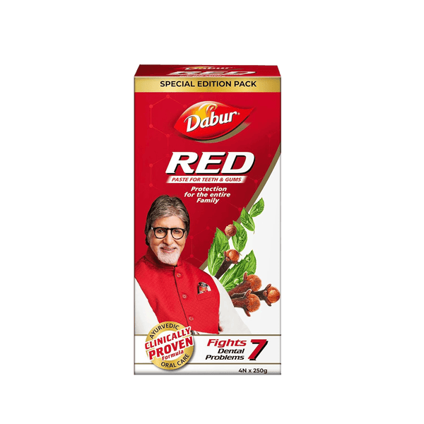 Dabur Red Toothpaste 250g (Pack of 4)