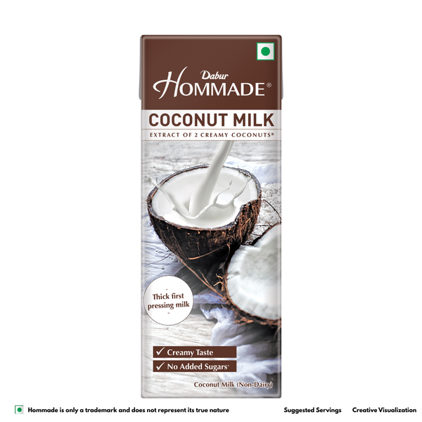Dabur Hommade Coconut Milk 200ml | 2 Creamy Coconuts