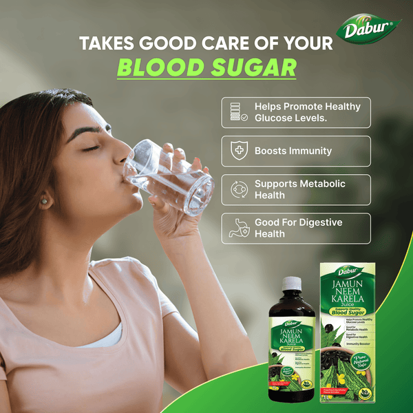 Dabur Jamun Neem Karela Juice | Control Blood Sugar Levels and Bad Cholesterol | Metabolic & Digestive | Diabetic Care
