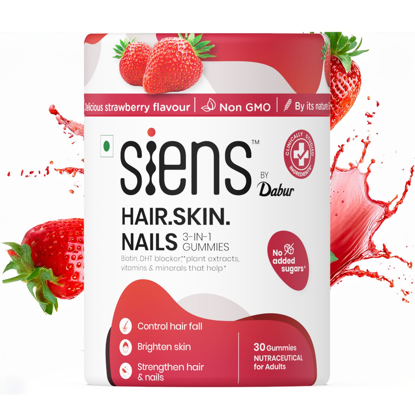 Siens by Dabur Skin Glow & Hair Growth Combo: Hydrolyzed Marine Collagen, 100 g + Hair, Skin & Nails Gummies, 30s pack