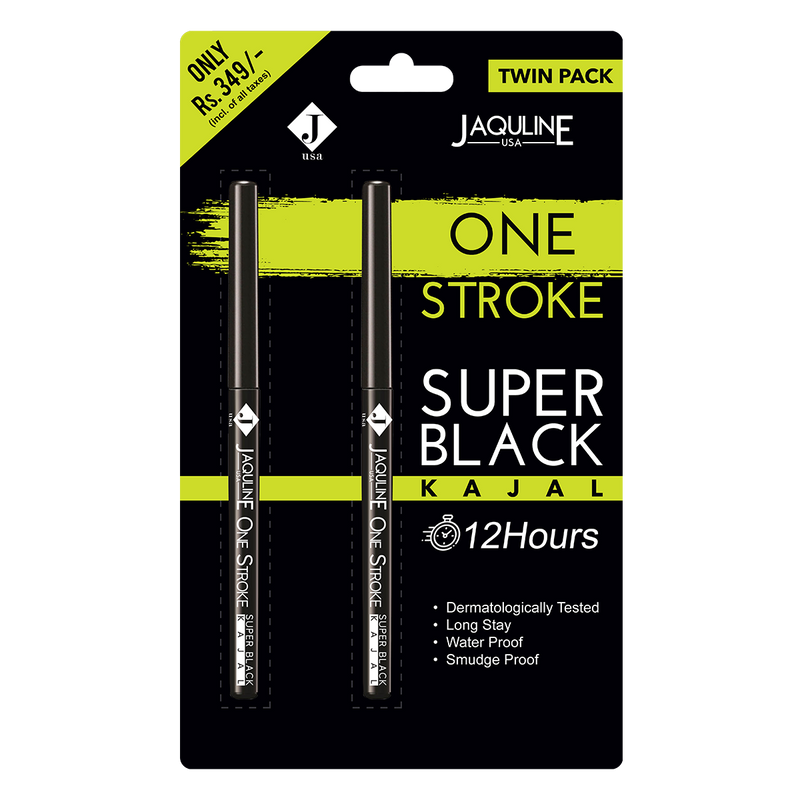 Jaquline USA OneStroke Super Black Kajal Twin Pack(0.30 gm+0.30 gm)
