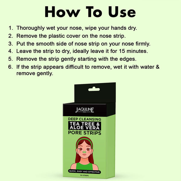 Jaquline USA Teatree & AloeVera Nose Pore Strips 10's