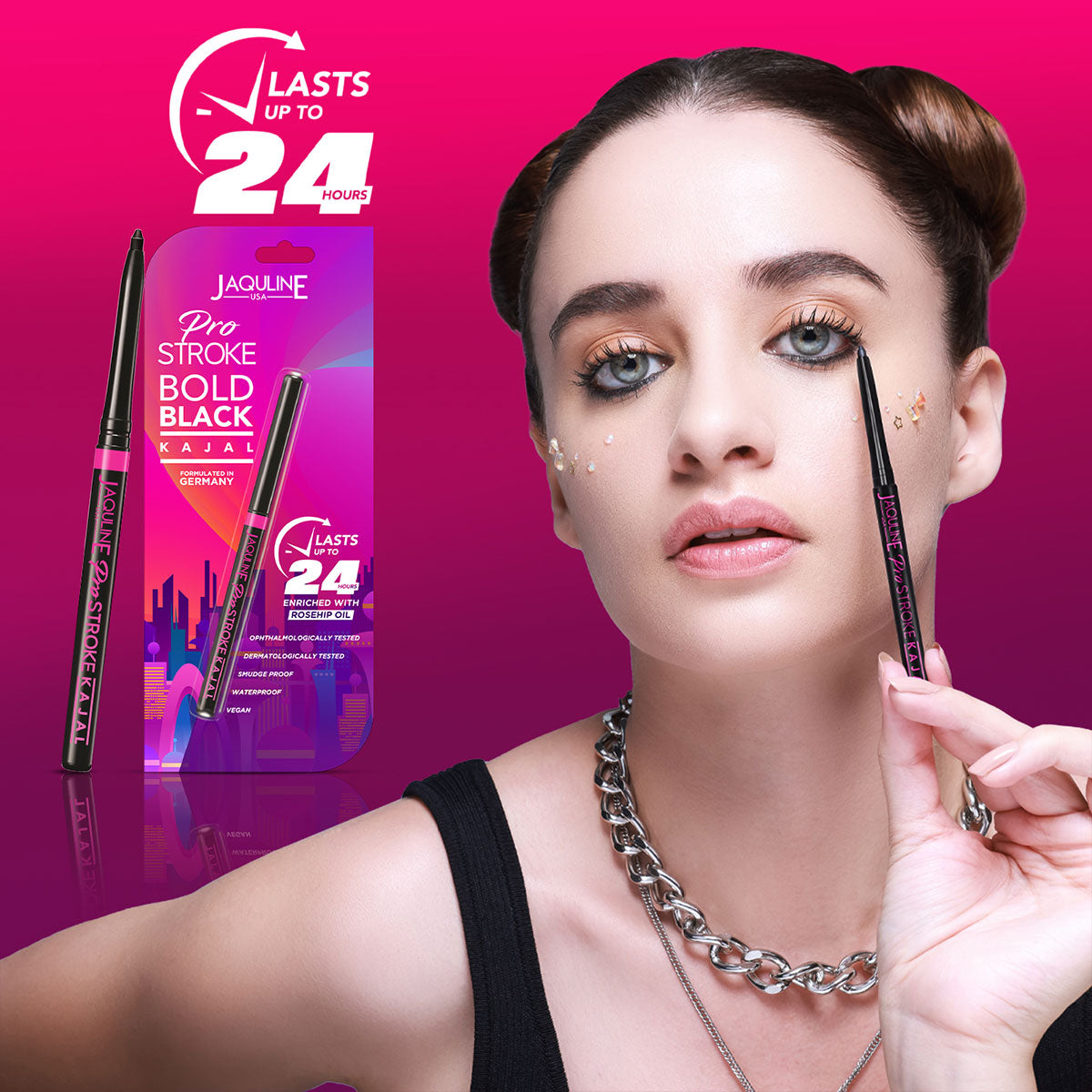 Jaquline USA Pro Stroke 24hr Black Kajal Pack of 2