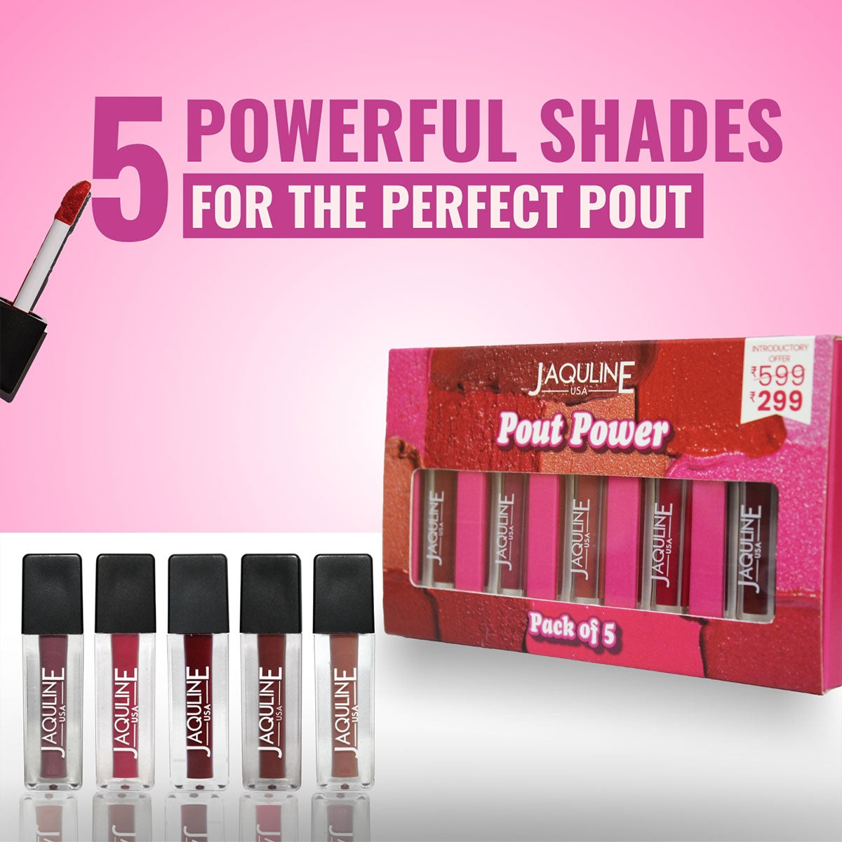 Jaquline USA Pout Power Liquid Mini Lipstick  (1.25ml Each)