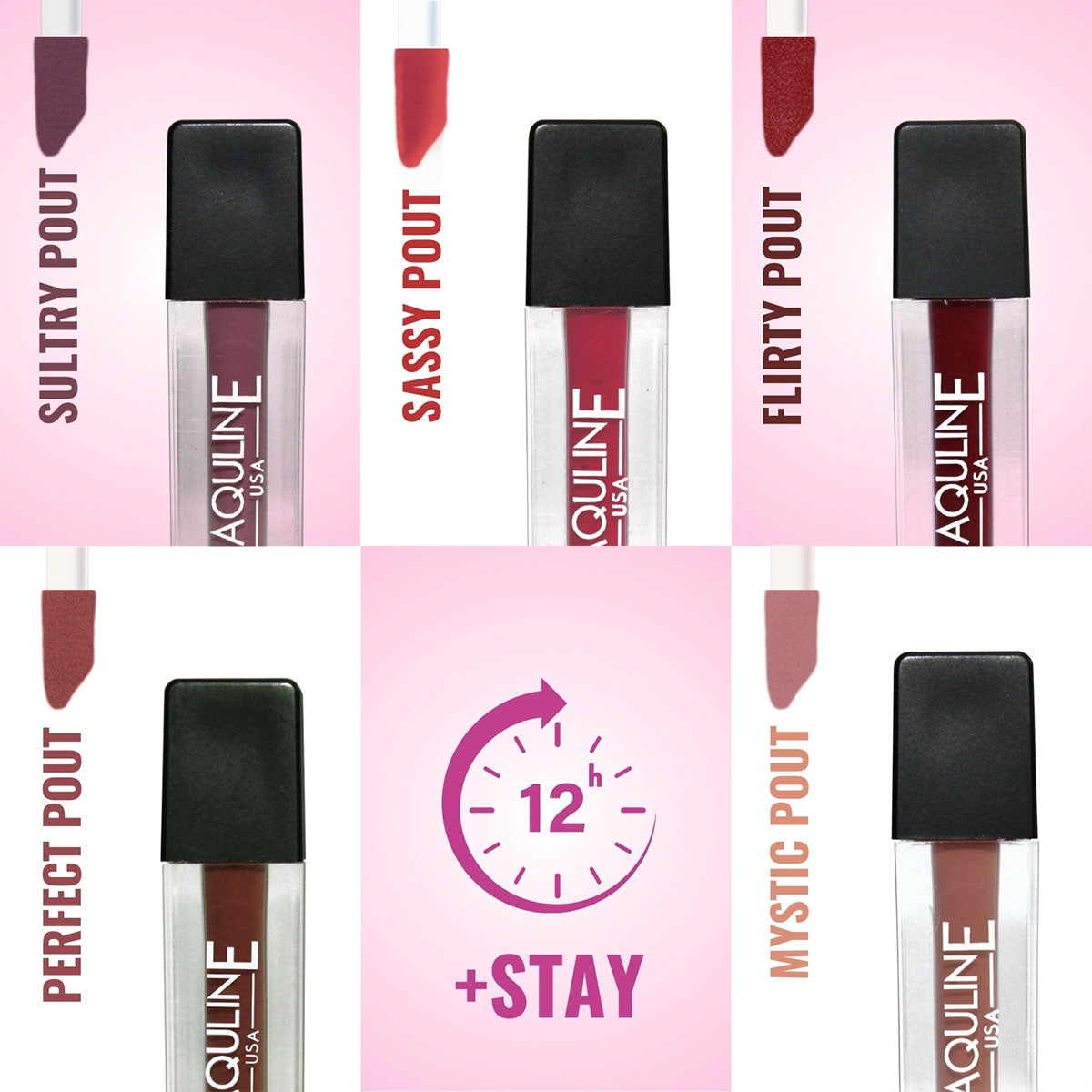 Jaquline USA Pout Power Liquid Mini Lipstick  (1.25ml Each)
