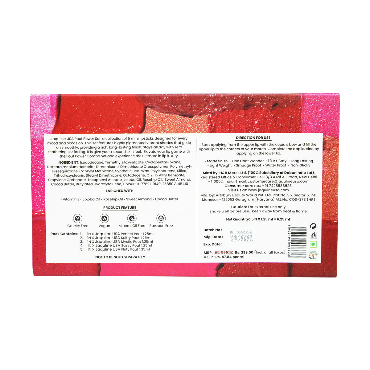 Jaquline USA Pout Power Liquid Mini Lipstick  (1.25ml Each)