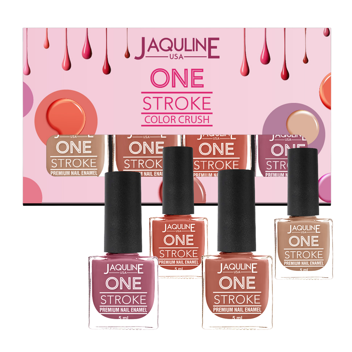 Jaquline USA Color Crush Matte Finish Nail Paint Set Of 4, 5Ml Each