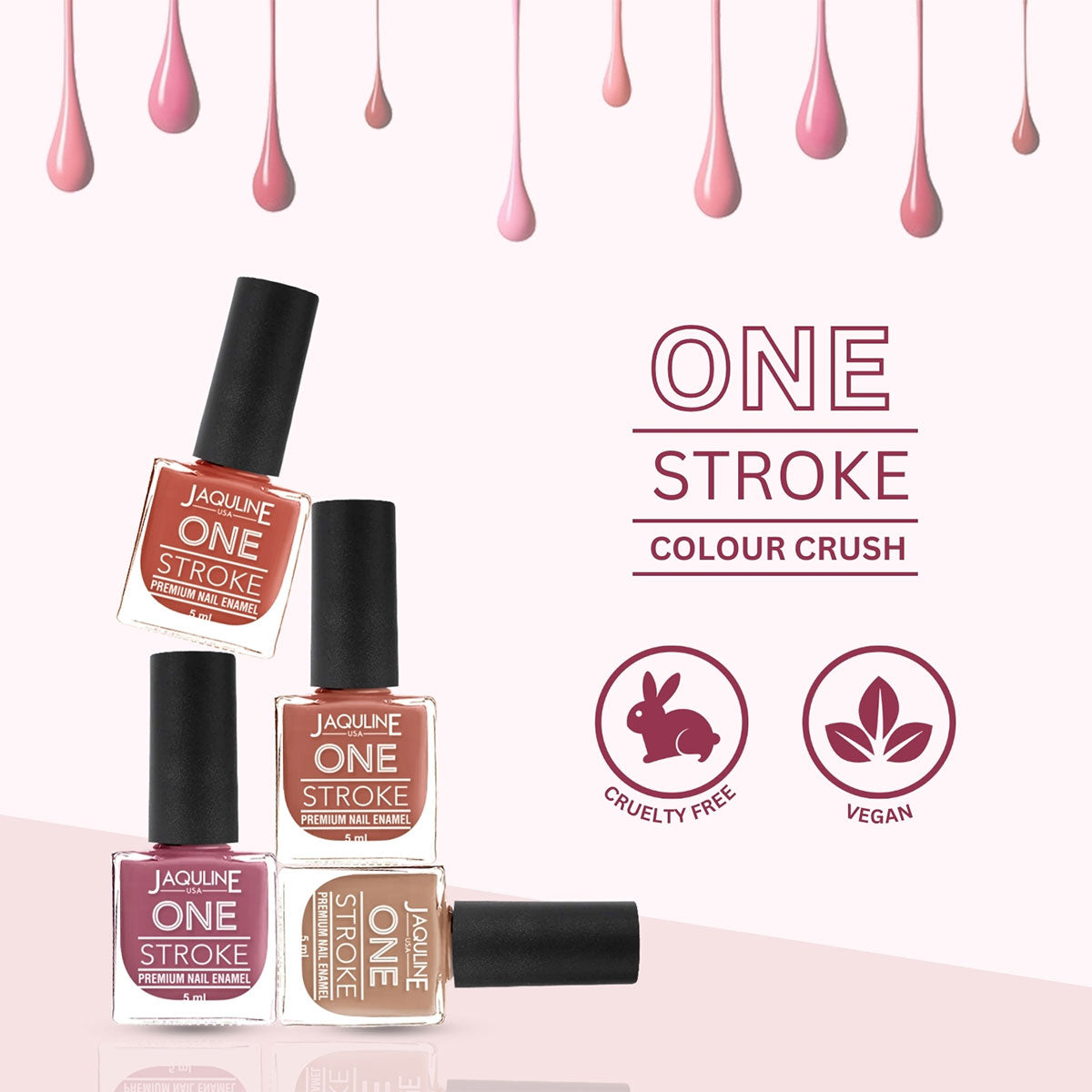 Jaquline USA Color Crush Matte Finish Nail Paint Set Of 4, 5Ml Each
