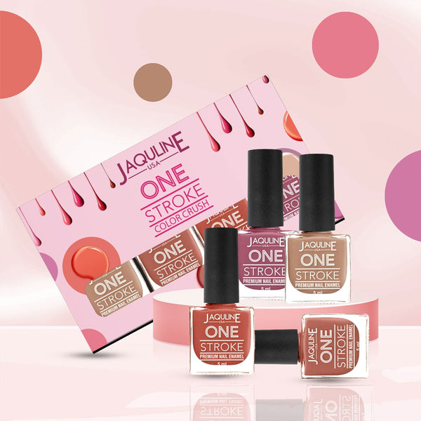 Jaquline USA Color Crush Matte Finish Nail Paint Set Of 4, 5Ml Each