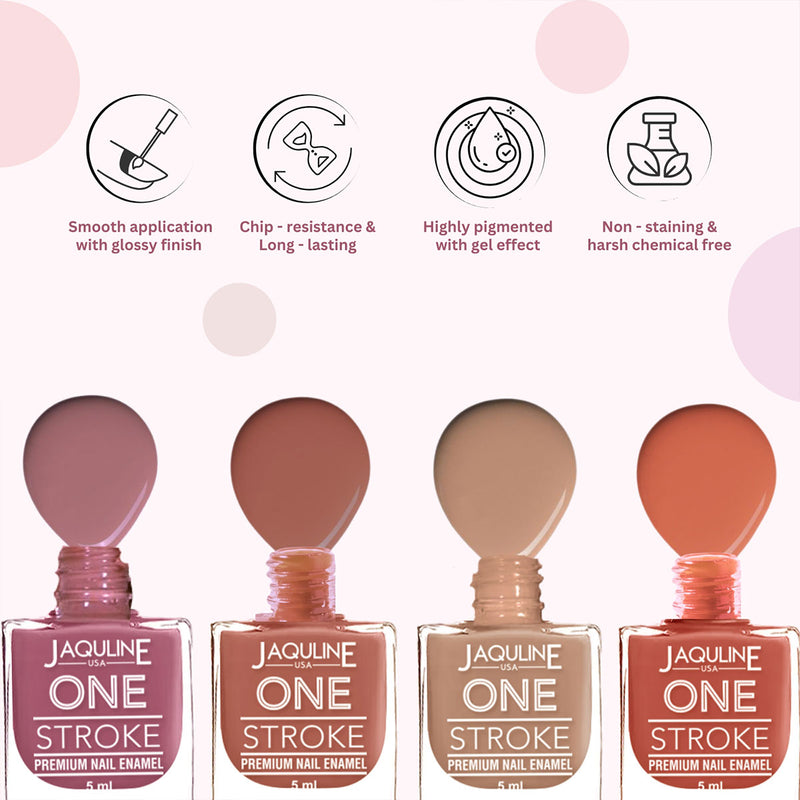 Jaquline USA Color Crush Matte Finish Nail Paint Set Of 4, 5Ml Each