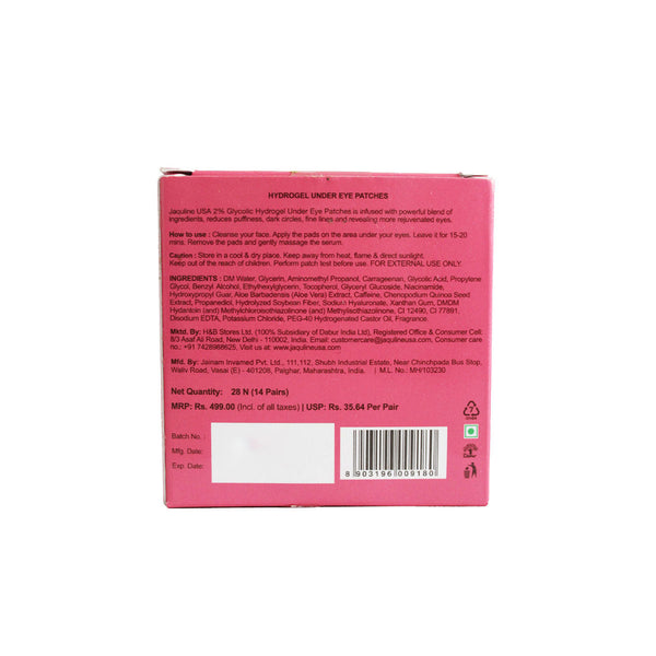 Jaquline USA 2% Glycolic Hydrogel Under Eye Patches