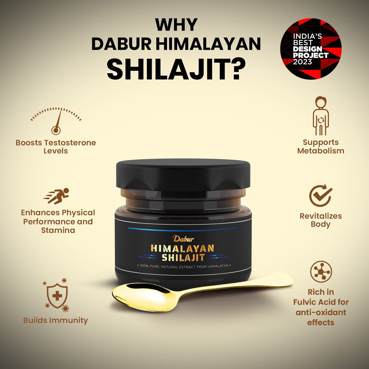 Dabur Himalayan Shilajit Resin 15g + Honey Squeezy 400g – Ayurvedic Energy Combo