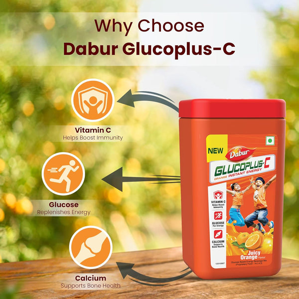 New Dabur Glucoplus C Orange Jar SL