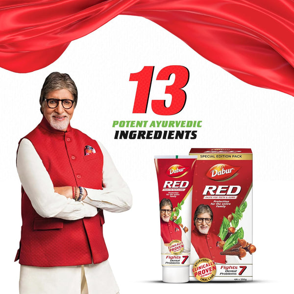 Dabur Red Toothpaste 250g (Pack of 4)
