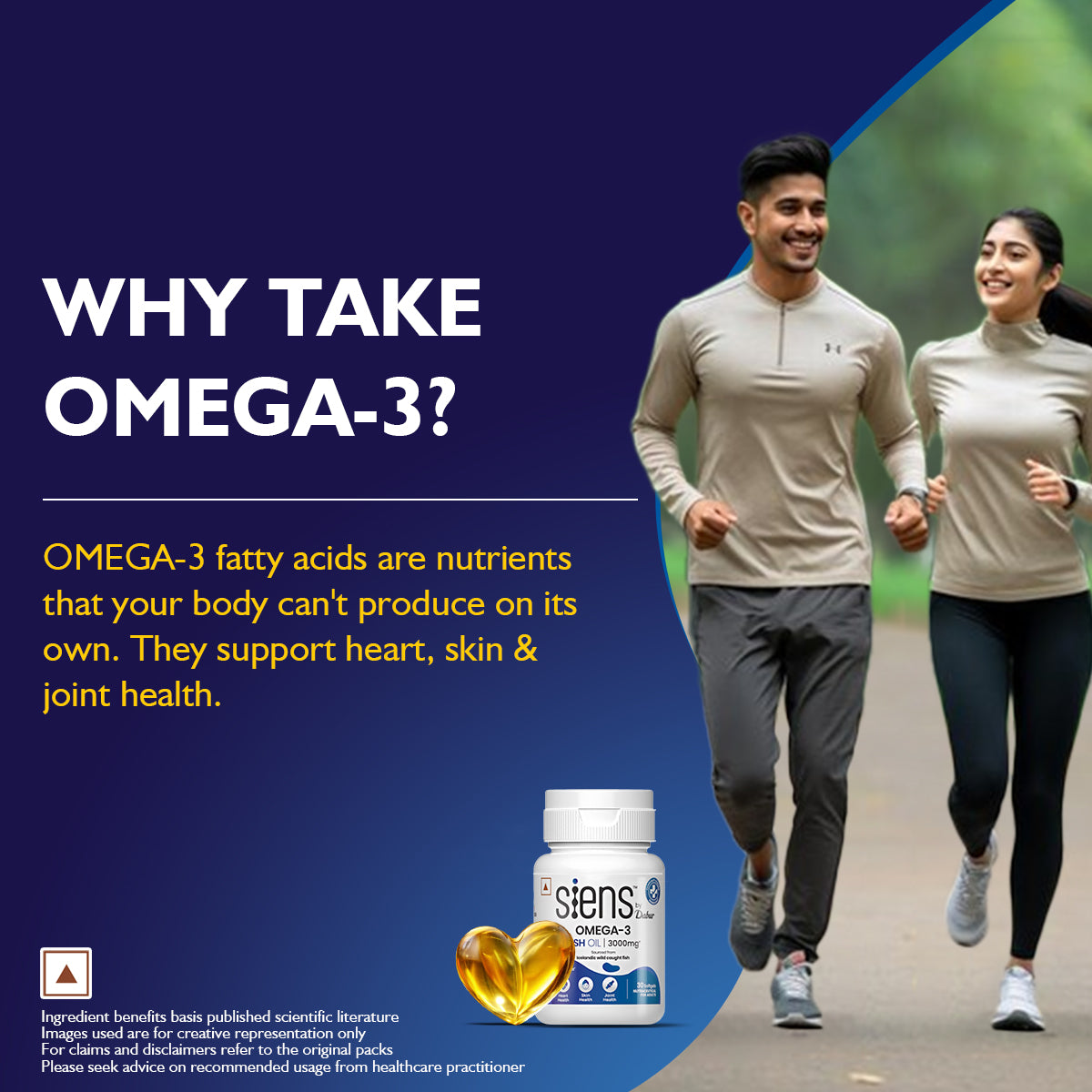 Siens by Dabur Advanced Daily Wellness Combo – Omega-3 Fish Oil Capsules + Multivitamin Tablets | Supports Cardiovascular, Brain & Joint Health | Immunity, Energy & Muscle Support