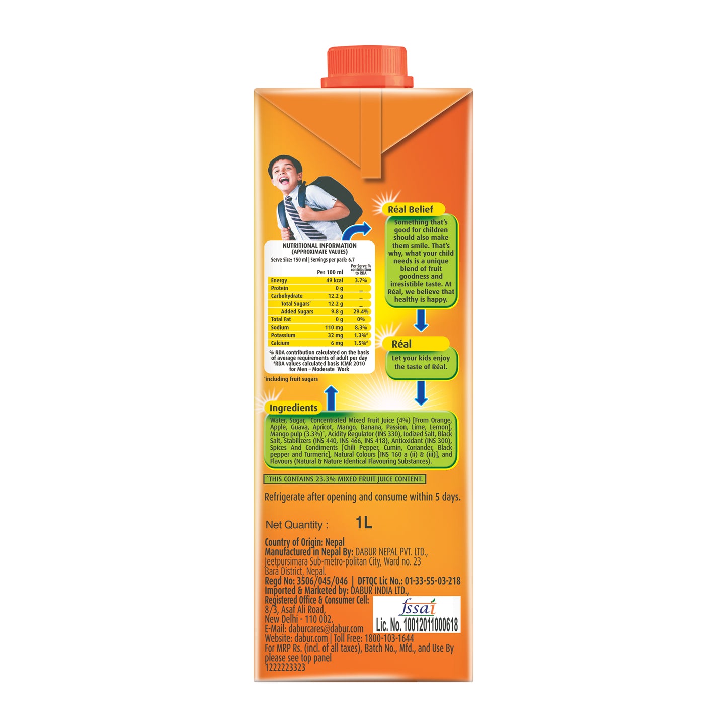 Real Fruit Power Masala Mixed Fruit 1 Ltr (Pack of 2)