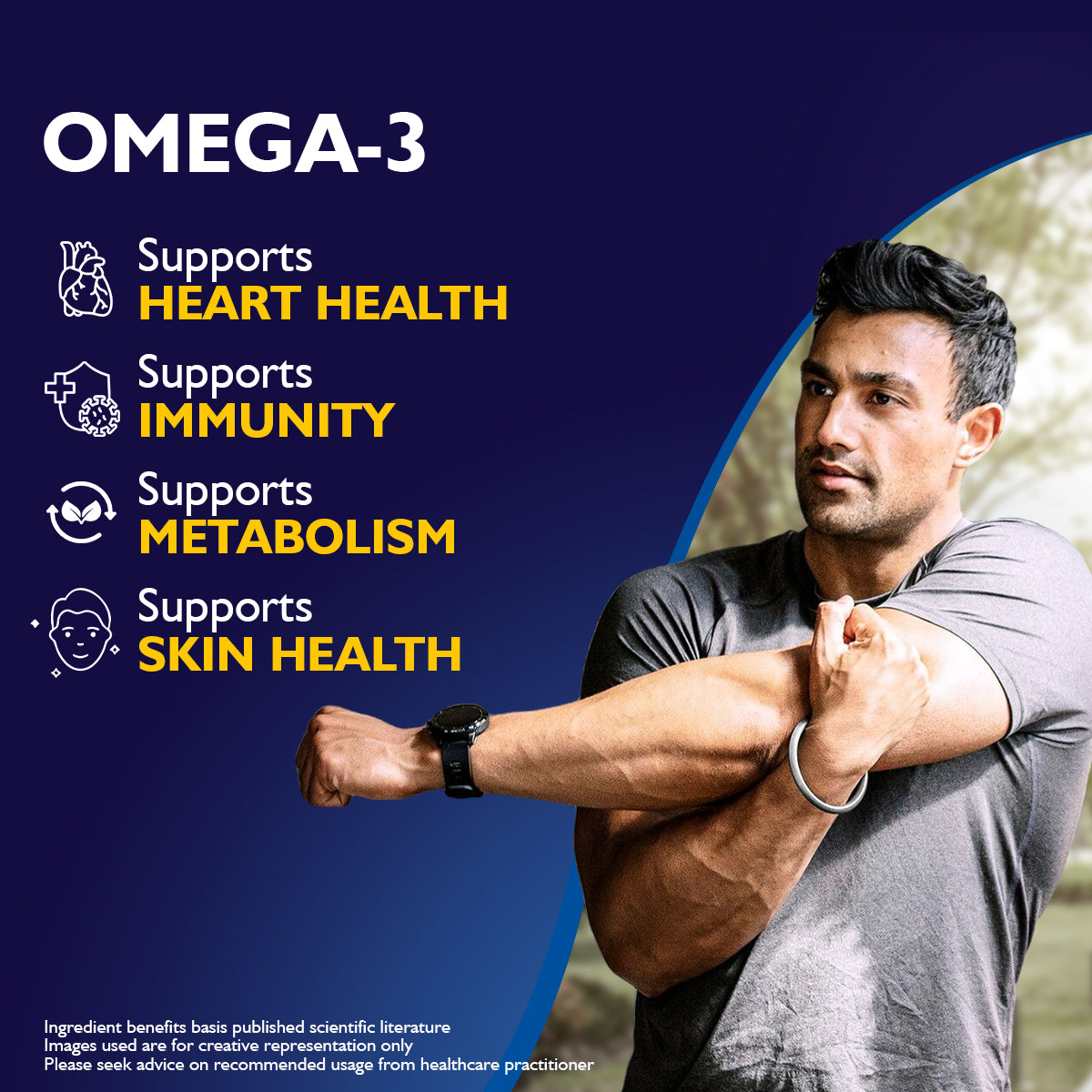 Siens by Dabur Advanced Daily Wellness Combo – Omega-3 Fish Oil Capsules + Multivitamin Tablets | Supports Cardiovascular, Brain & Joint Health | Immunity, Energy & Muscle Support