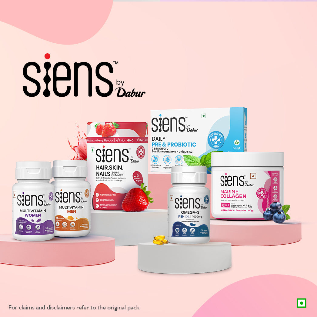 Siens by Dabur Advanced Daily Wellness Combo – Omega-3 Fish Oil Capsules + Multivitamin Tablets | Supports Cardiovascular, Brain & Joint Health | Immunity, Energy & Muscle Support