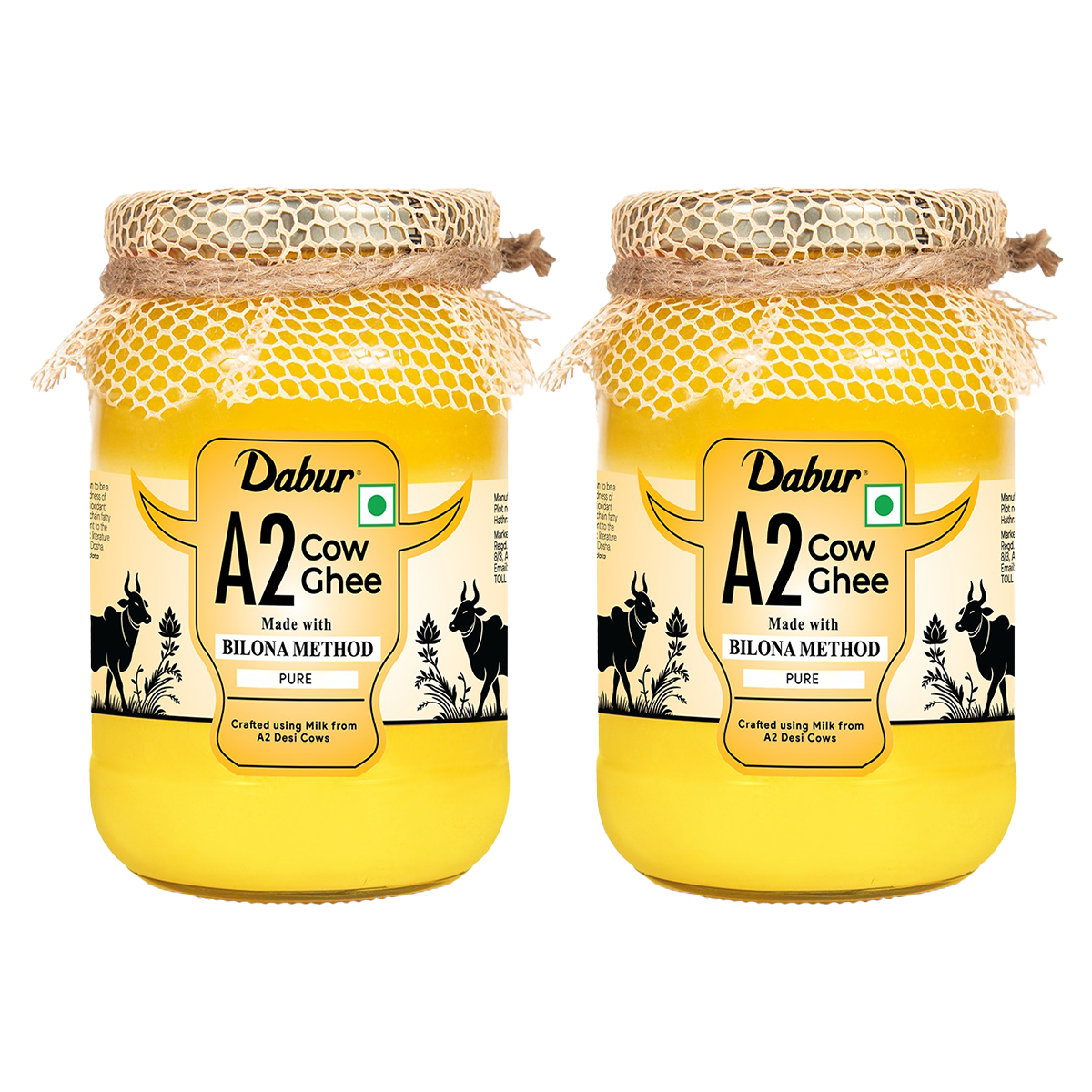 Dabur A2 Cow Ghee | Rich in Vitamin A & Antioxidant | Bilona method | Helps balance Vata & Pitta Dosha | Made from desi cows Milk