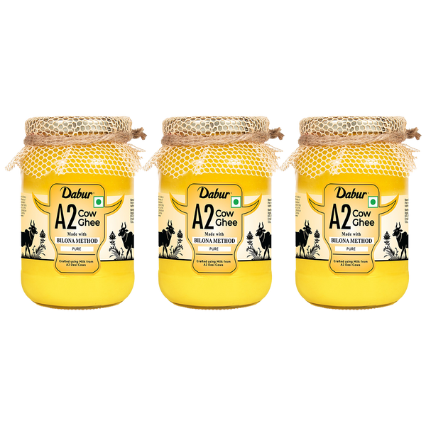 Dabur A2 Cow Ghee | Rich in Vitamin A & Antioxidant | Bilona method | Helps balance Vata & Pitta Dosha | Made from desi cows Milk