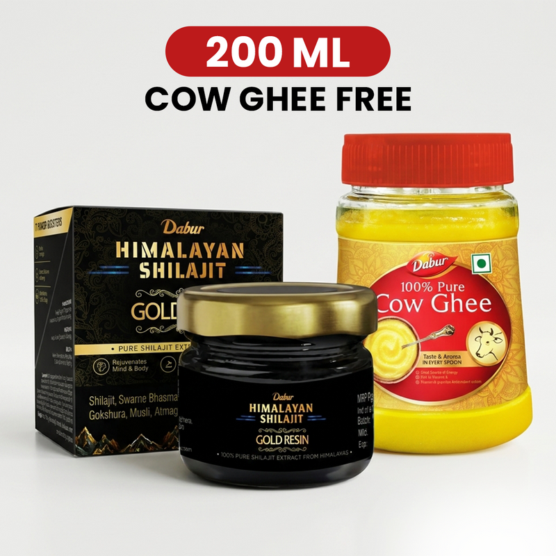 Dabur Himalayan Shilajit Gold Resin 20g + FREE Cow Ghee 200 ml