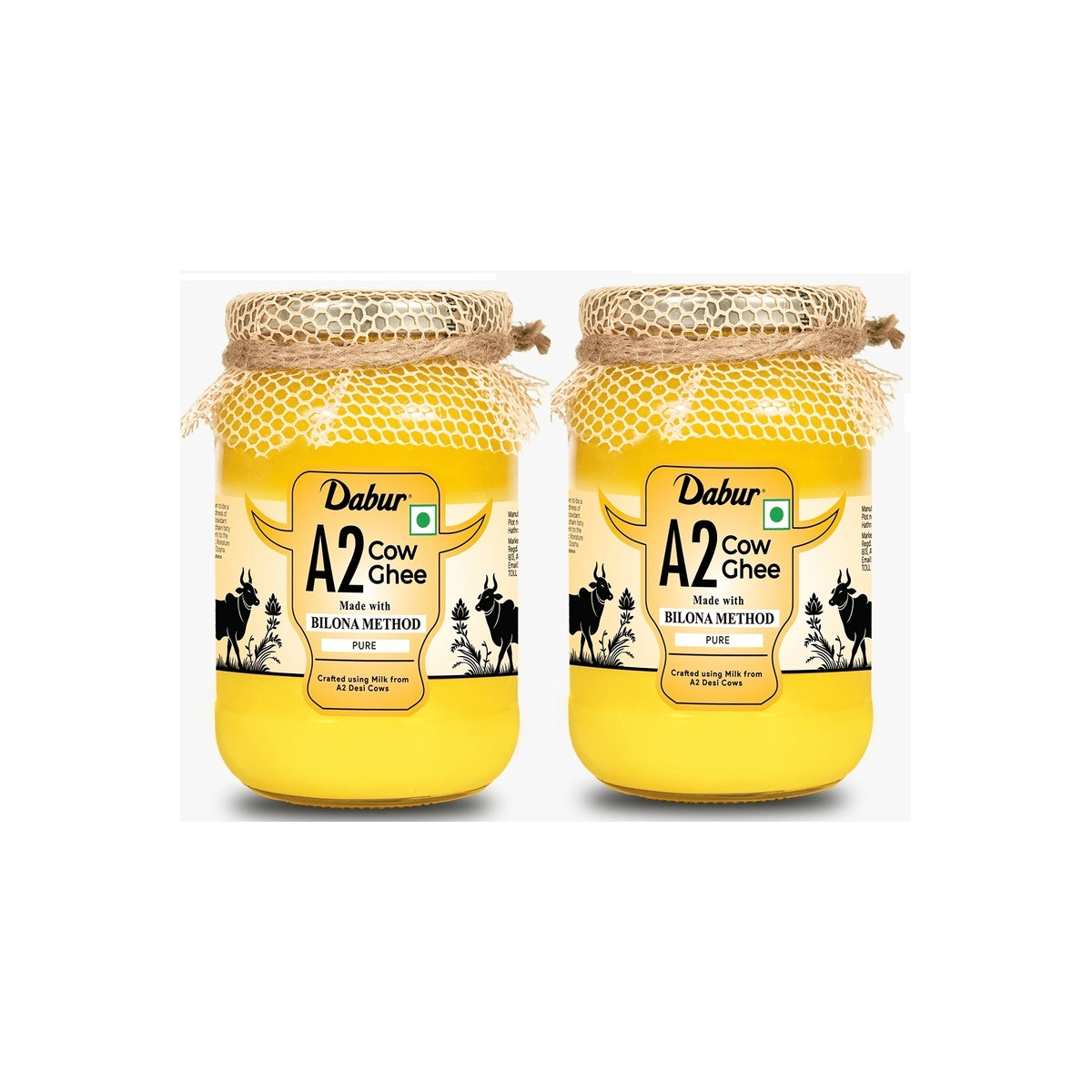 Dabur A2 Cow Ghee | Rich in Vitamin A & Antioxidant | Bilona method | Helps balance Vata & Pitta Dosha | Made from desi cows Milk