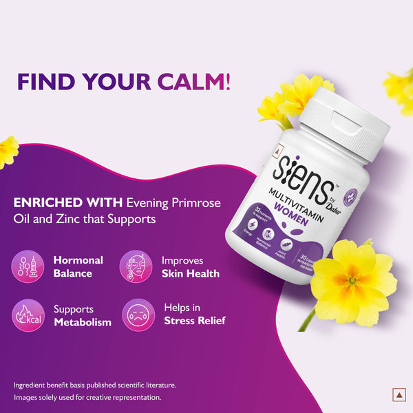 Siens By Dabur Multivitamin for Women | 32 nutrients to Overall Health, Energy, Hormonal balance & Joint