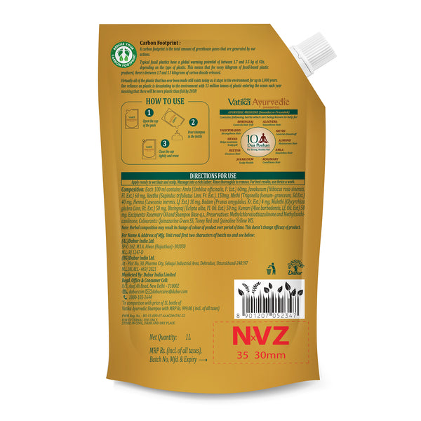 Dabur Vatika Naturals Ayurvedic Shampoo Pouch