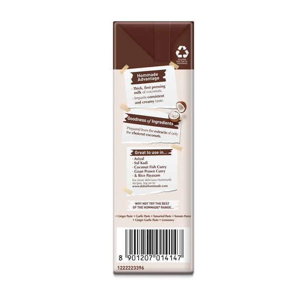 Dabur Hommade Coconut Milk 200ml | 2 Creamy Coconuts