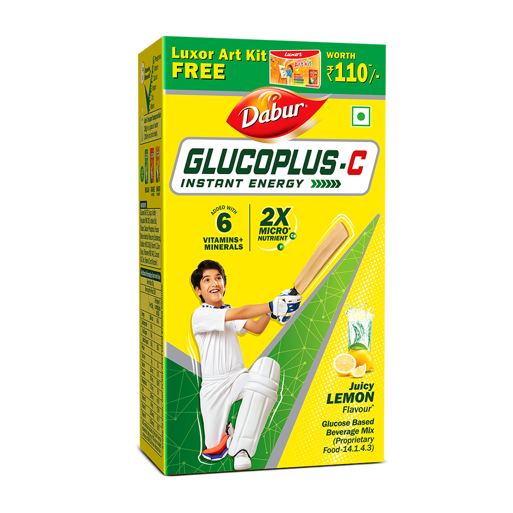 Glucoplus C Lemon Pack For Instant Energy + Free Art Kit