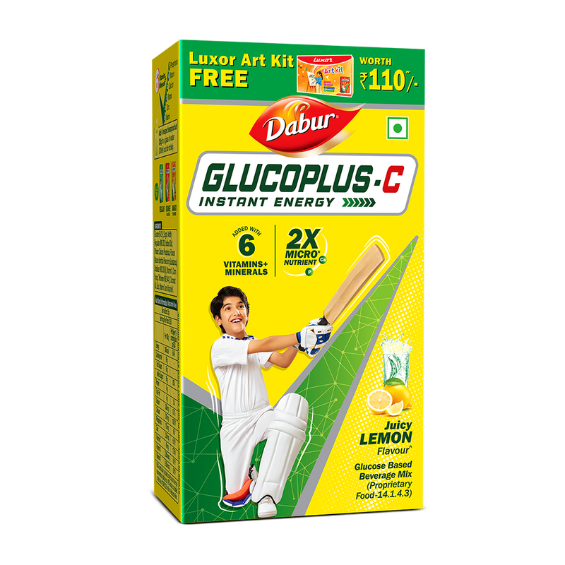 Glucoplus C Lemon Pack For Instant Energy + Free Art Kit