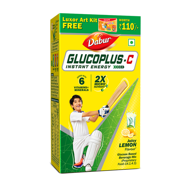 Glucoplus C Lemon Pack For Instant Energy + Free Art Kit