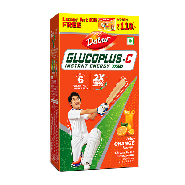 Glucoplus C Orange  Pack For Instant Energy + Free Art Kit