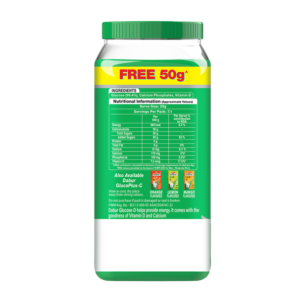 Glucose-D 200g Jar + 50g Free For Instant Energy