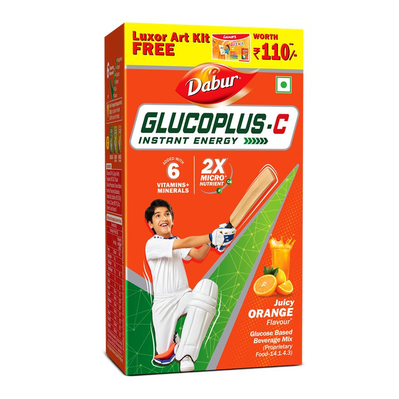 Glucoplus C Orange  Pack For Instant Energy + Free Art Kit